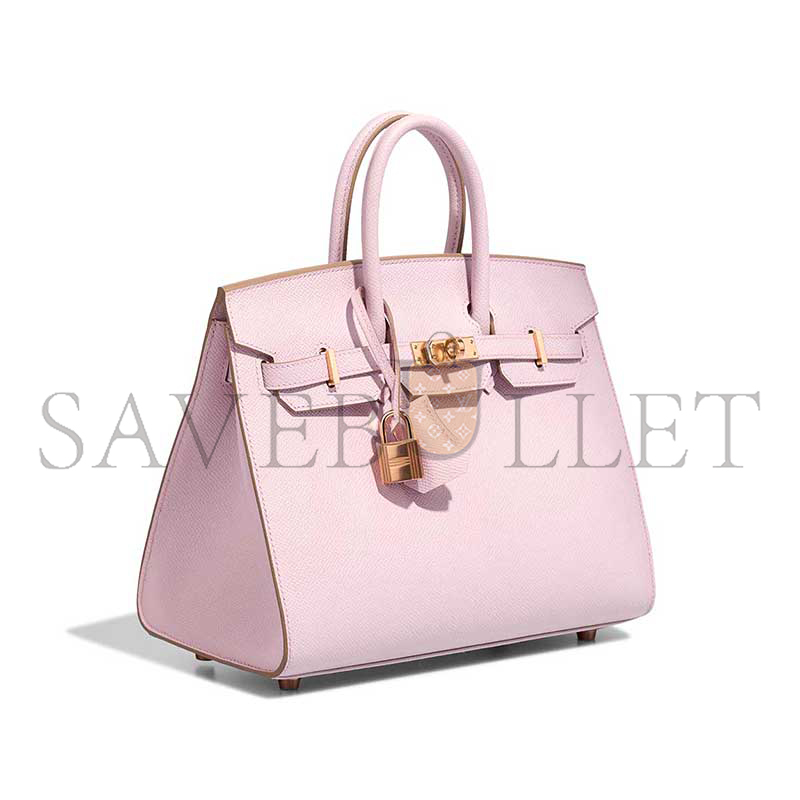 H**mes MASTER BIRKIN 25 EPSOM ROSE-GOLD HARDWARE ROSE SAKURA 635247 (25*20*13cm)